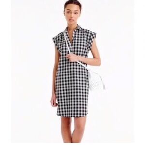 J Crew Classic Gingham Shirt Dress